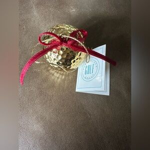 Prosperity Golden Golf Ball with Red Ribbon